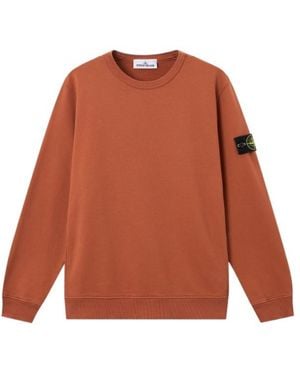 Stone Island Regular-Fit Crewneck Sweatshirt With Ribbed Inserts - Orange