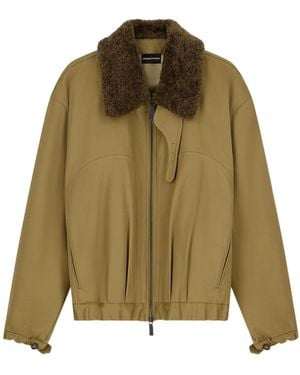 Emporio Armani Faux-Fur Collar Blouson Jacket - Green