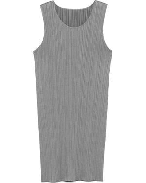 Pleats Please Issey Miyake Plissé Mini Dress - Gray