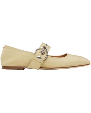 Aeyde Uma Eyelet Mary Jane Ballet Flats - Natural