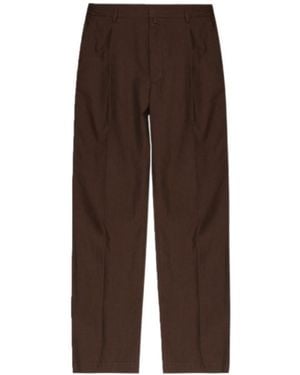 MM6 by Maison Margiela Creased-Finish Straight-Leg Trousers - Brown