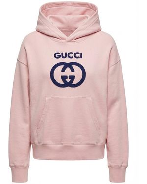 Gucci (Wmns) Cotton Jersey Sweatshirt With Embroidery 'Light' - Pink