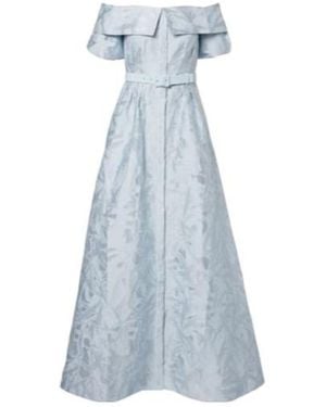 Rebecca Vallance Bridal Anneli Cotton-Blend Brocade Gown - Blue