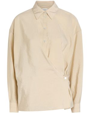 Lemaire Twisted Brushed Silk-Blend Wrap Shirt - Natural