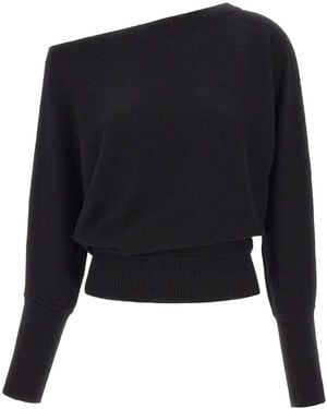Marella Gola Asymmetric Knitted Sweater - Black