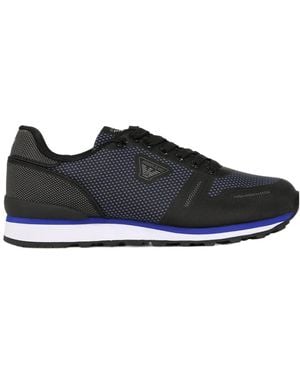 Armani Jeans Stitching Lace-Up Casual Trainers - Black