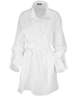 Ann Demeulemeester Longline Cotton Shirt - White