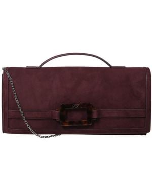 Roger Vivier Belle Vivier Buckle Clutch Bag - Red