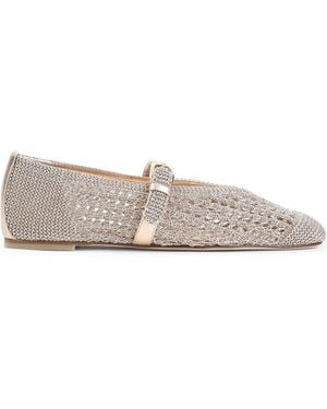 Stuart Weitzman Openwork Mary Jane Shoes - Grey