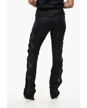 DSquared² Ruffle-Detail Pants - Black