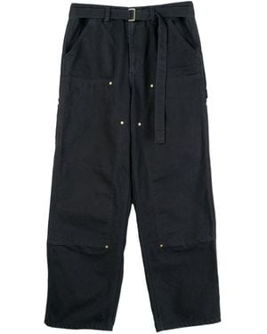 Sacai X Carhartt Wip Logo Patch Belted Trousers - Grey