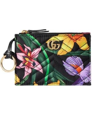 Gucci Gg Marmont Zip Key Pouch - White