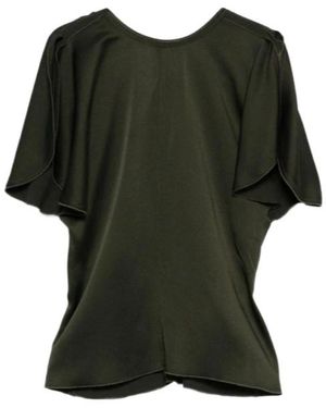 Victoria Beckham Draped Sleeve Top - Green