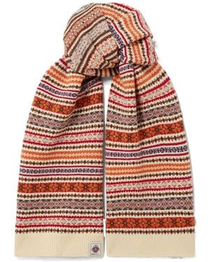 Bally Fair Isle Wool Scarf - Red