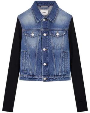Coperni Patchwork Denim Jacket - Blue