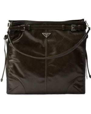 Prada Bonnie Leather Shoulder Bag - Black