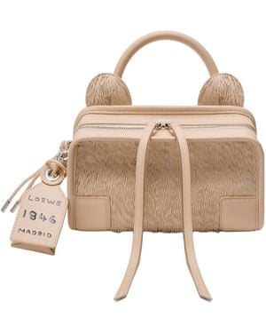 Loewe Mini Lion Fringed Cut Amazona 180 Shoulder Bag - Natural