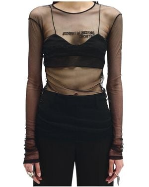 Ann Demeulemeester Fiene Sunset Bleeding Long Sleeve Top - Black