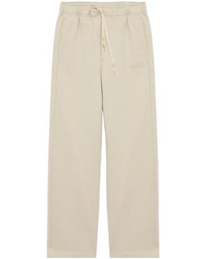 Autry Logo-Embroidered Drawstring Track Trousers - Natural