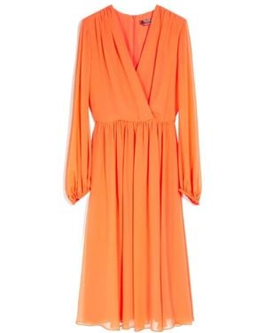 Max Mara V-Neck Dress - Orange