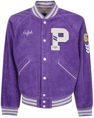 Polo Ralph Lauren Long-Sleeve Baseball Jacket - Purple