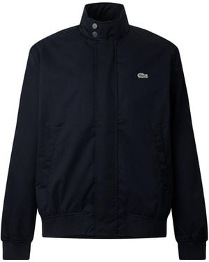 Lacoste Twill Cotton Long Sleeve Harrington Jacket - Blue