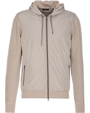 Herno Zip-Up Hooded Drawstring Jacket - Multicolour