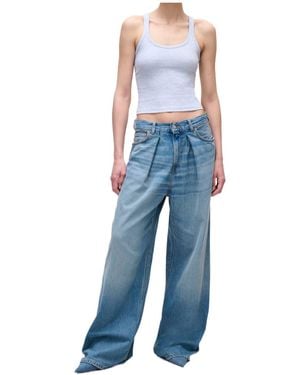 Haikure Candy Pleat Detailed Wide-Leg Jeans - Blue