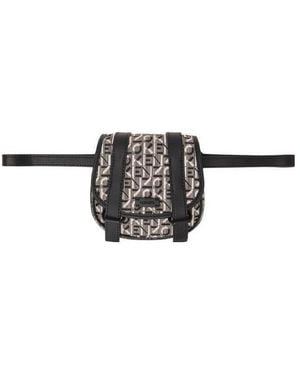 KENZO Monogram-Pattern Logo Clutch Bag - Black