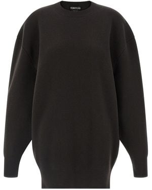 Tom Ford Sculptural Sweatshirt Mini Dress - Gray