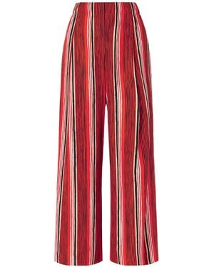 Proenza Schouler Amira Striped Silk-Habotai Wide-Leg Trousers - Red