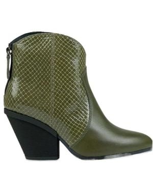 Hogan Leather Ankle Boots - Green