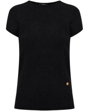 Balmain Button Detailed Knitted Top - Black