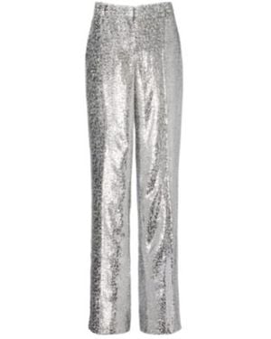 Stella McCartney Lamé Wide-Leg Pants - Gray