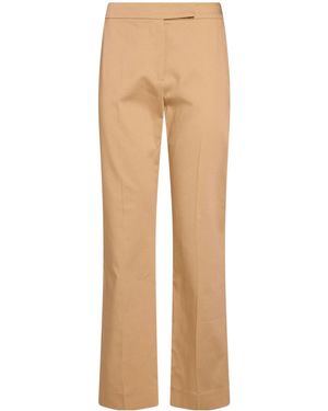 Max Mara Straight-Leg Solid-Color Pants - Natural