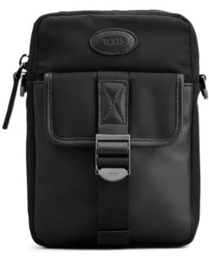 Tod's Zip-Fastening Flap Messenger Bag - Black