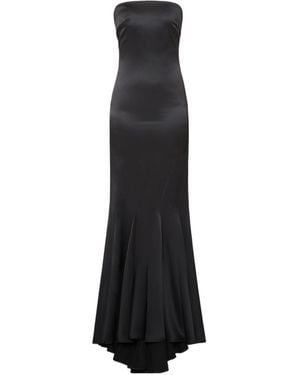 Max Mara Silk Satin Bustier Dress - Black