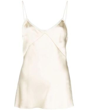 N°21 Spaghetti-Straps Satin-Finish Top - Natural