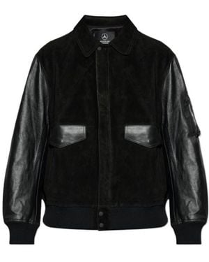 Y-3 Mercedes F1 Leather Racing Jacket - Black