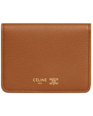 Celine Bi-Fold Card Holder Triomphe Stamp - Brown