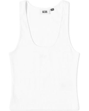 Gcds Sleeveless Jersey-Knit Top - White