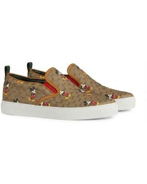 Gucci Printed Pattern Leisure Sports Shoes - Brown