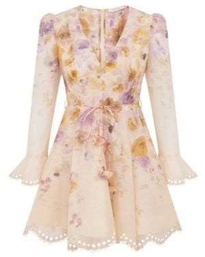 Zimmermann Memento Embroidered Mini Dress - Natural