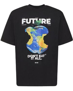 MSGM Round-Necked T-Shirt - Black