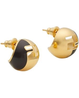 Fendi And Coloured Earrings - Metallic