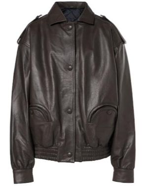 Blazé Milano Button Leather Jacket - Black