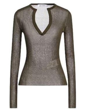 Max Mara Solid Lightweight Knit Sweater - Green
