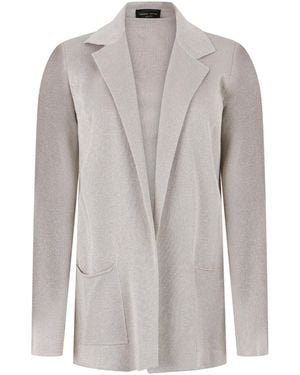 Roberto Collina Shawl Collar Fine Knit Cardigan - Grey
