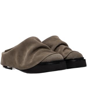 The Attico Square Toe Mules - Brown