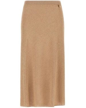 Herno Ribbed Midi Skirt - Natural